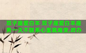 双子座爱白羊 双子座爱白羊座男一天不联系心里就难受,咋办